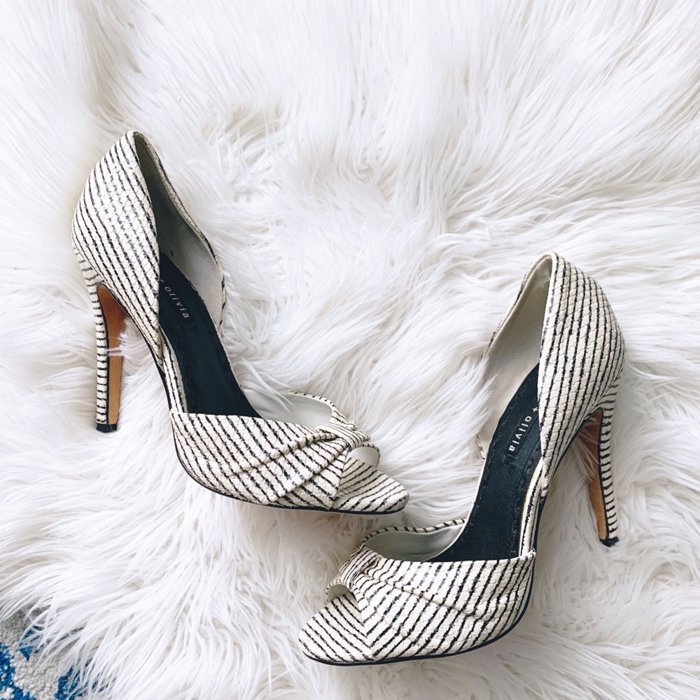 Striped heels.